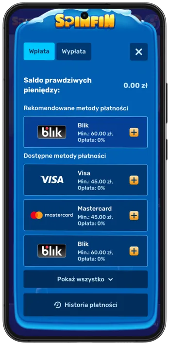 Big Bass Rock and Roll casino deposit page with payment methods