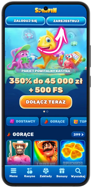 Big Bass Rock and Roll casino registration page with sign up button